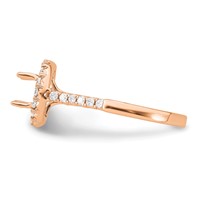 14K Rose Gold 0.50 Carat Lab Grown Diamond VS SI+ G+ 2 Carat Center Round Semi Mount Engagement Ring view 3