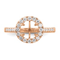 14K Rose Gold 0.50 Carat Lab Grown Diamond VS SI+ G+ 2 Carat Center Round Semi Mount Engagement Ring view 4