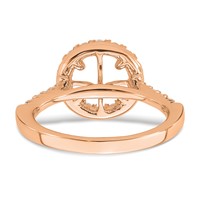 14K Rose Gold 0.50 Carat Lab Grown Diamond VS SI+ G+ 2 Carat Center Round Semi Mount Engagement Ring view 5