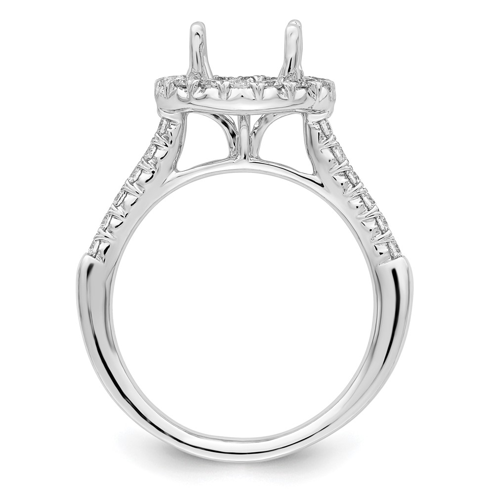 True Origin 14K White Gold 1/2 carat Lab Grown Diamond VS  D E F  Semi Mount Round Halo Engagement Ring (RM2057E-200-WLD)