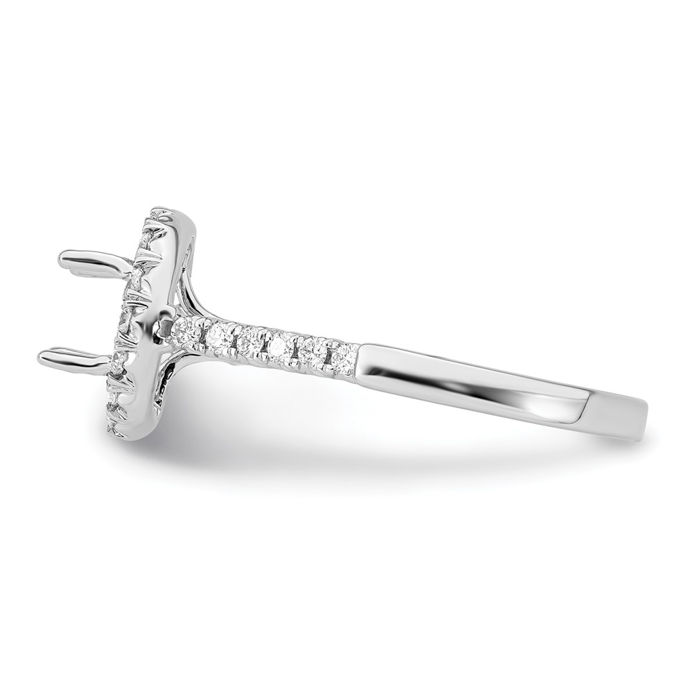 True Origin 14K White Gold 1/2 carat Lab Grown Diamond VS  D E F  Semi Mount Round Halo Engagement Ring (RM2057E-200-WLD)