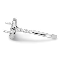 True Origin 14K White Gold 0.50 Carat Lab Grown Diamond VS+ F+ Semi-Mount Round Halo Engagement Ring view 3