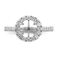 True Origin 14K White Gold 0.50 Carat Lab Grown Diamond VS+ F+ Semi-Mount Round Halo Engagement Ring view 4