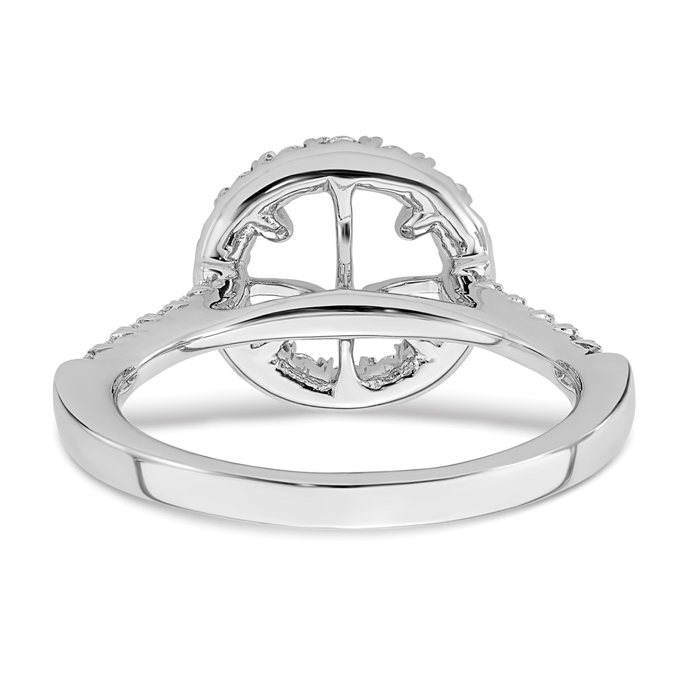 True Origin 14K White Gold 1/2 carat Lab Grown Diamond VS  D E F  Semi Mount Round Halo Engagement Ring (RM2057E-200-WLD)