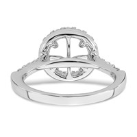 True Origin 14K White Gold 0.50 Carat Lab Grown Diamond VS+ F+ Semi-Mount Round Halo Engagement Ring view 5