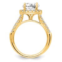 14K Yellow Gold 0.50 Carat Lab Grown Diamond VS SI+ G+ 2 Carat Center Round Semi Mount Engagement Ring view 2