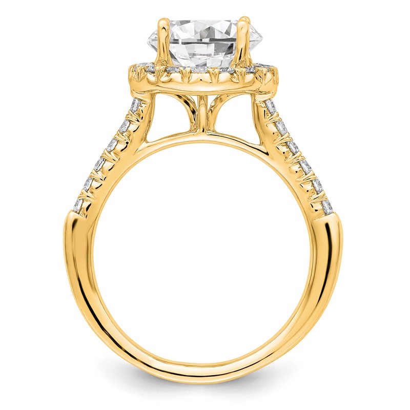 14k 1/2 carat Lab Grown Diamond VS/SI+ G+ 2 carat Center Round Semi Mount Engagement Ring