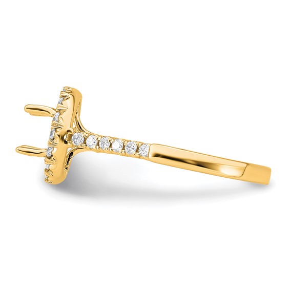 14k 1/2 carat Lab Grown Diamond VS/SI+ G+ 2 carat Center Round Semi Mount Engagement Ring