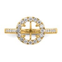 14K Yellow Gold 0.50 Carat Lab Grown Diamond VS SI+ G+ 2 Carat Center Round Semi Mount Engagement Ring view 4
