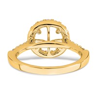 14K Yellow Gold 0.50 Carat Lab Grown Diamond VS SI+ G+ 2 Carat Center Round Semi Mount Engagement Ring view 5
