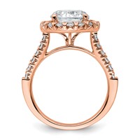 14K Rose Gold 0.62 Carat Lab Grown Diamond VS SI+ G+ 3 Carat Center Round Semi Mount Engagement Ring view 2