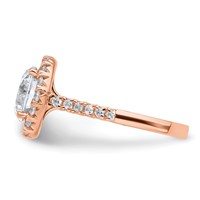 14K Rose Gold 0.62 Carat Lab Grown Diamond VS SI+ G+ 3 Carat Center Round Semi Mount Engagement Ring view 3