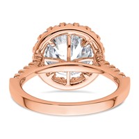 14K Rose Gold 0.62 Carat Lab Grown Diamond VS SI+ G+ 3 Carat Center Round Semi Mount Engagement Ring view 5