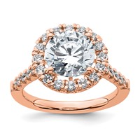 14K Rose Gold 0.62 Carat Lab Grown Diamond VS SI+ G+ 3 Carat Center Round Semi Mount Engagement Ring view 1