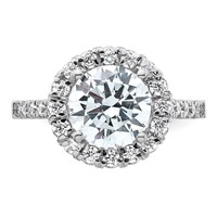 14K Rose Gold 0.62 Carat Lab Grown Diamond VS SI+ G+ 3 Carat Center Round Semi Mount Engagement Ring view 5
