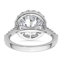 14K White Gold 0.50 Carat Lab Grown Diamond VS SI+ G+ 2 Carat Center Round Semi Mount Engagement Ring view 5