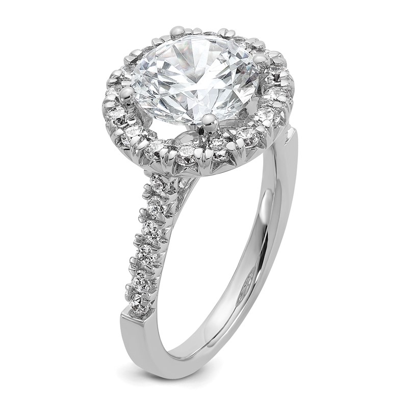 14k Rose Gold 5/8 carat Lab Grown Diamond VS/SI+ G+ 3 carat Center Round Semi Mount Engagement Ring