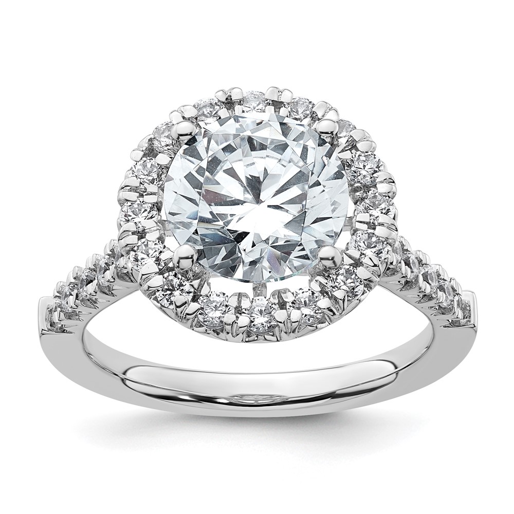 14K Rose Gold 0.62 Carat Lab Grown Diamond VS SI+ G+ 3 Carat Center Round Semi Mount Engagement Ring
