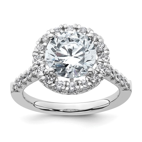 14K Rose Gold 0.62 Carat Lab Grown Diamond VS SI+ G+ 3 Carat Center Round Semi Mount Engagement Ring