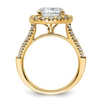 14K Yellow Gold 0.62 Carat Lab Grown Diamond VS SI+ G+ 3 Carat Center Round Semi Mount Engagement Ring view 2