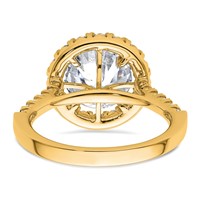 14K Yellow Gold 0.62 Carat Lab Grown Diamond VS SI+ G+ 3 Carat Center Round Semi Mount Engagement Ring view 5