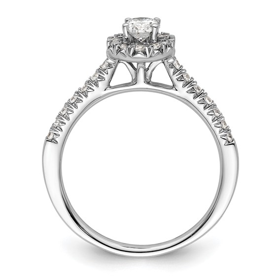 Oval Halo Diamond Semi-mount Engagement Rings