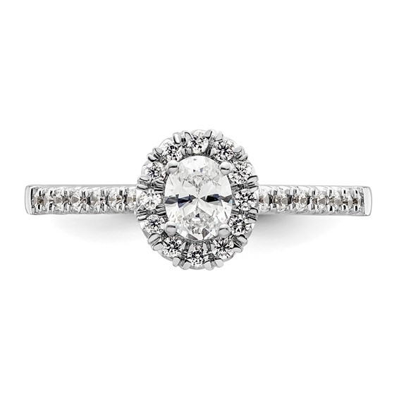 Oval Halo Diamond Semi-mount Engagement Rings
