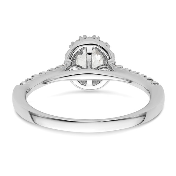 Oval Halo Diamond Semi-mount Engagement Rings