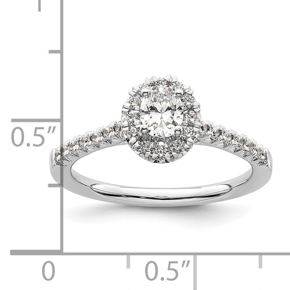 Oval Halo Diamond Semi-mount Engagement Rings