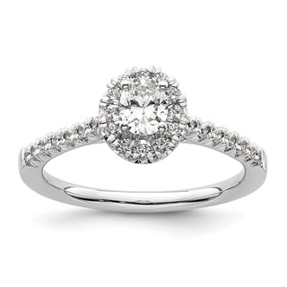 Oval Halo Diamond Semi-mount Engagement Rings