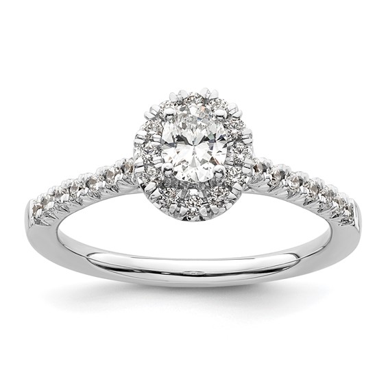 Oval Halo Diamond Semi-mount Engagement Rings