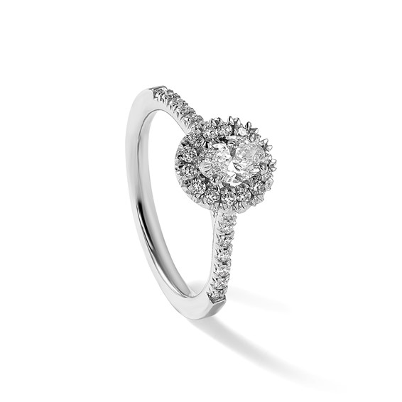 Oval Halo Diamond Semi-mount Engagement Rings