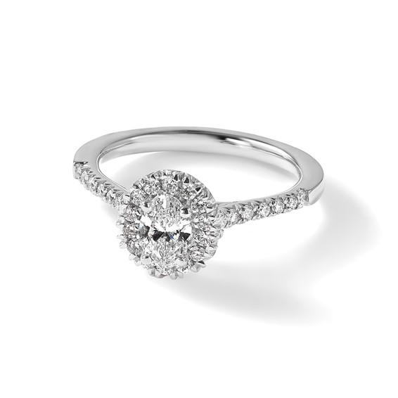 Oval Halo Diamond Semi-mount Engagement Rings