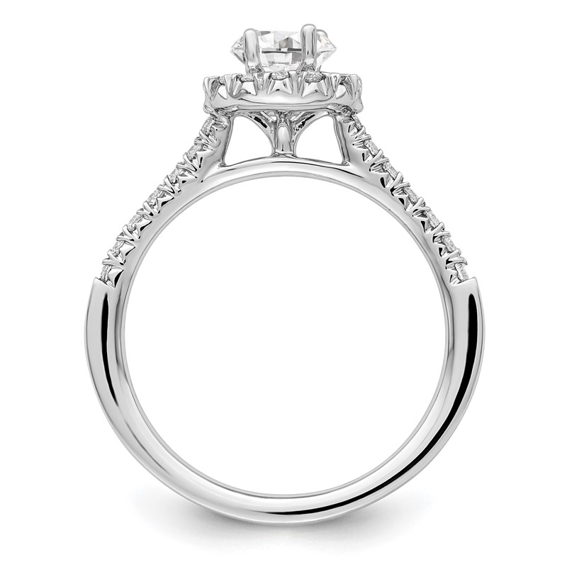 14k White Gold 1/3 carat Lab Grown Diamond VS/SI+ G+ 1/2 carat Center Oval Semi Mount Halo Engagement Ring