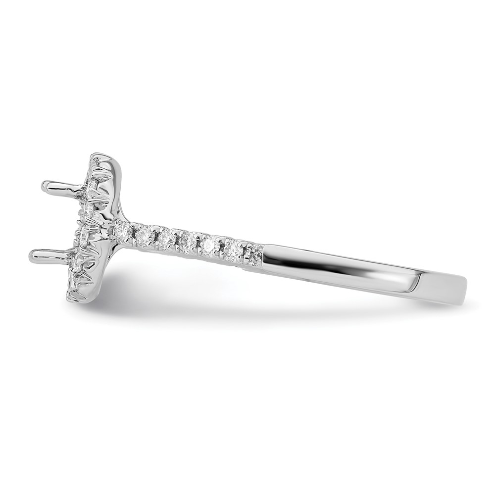 14k White Gold 7/8 carat Lab Grown Diamond VS/SI+ G+ Oval Complete Halo Engagement Ring (RM2058E-050-7CWLG)