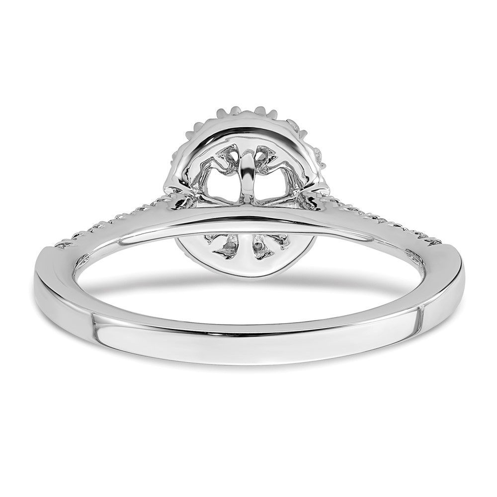 14k White Gold 7/8 carat Lab Grown Diamond VS/SI+ G+ Oval Complete Halo Engagement Ring (RM2058E-050-7CWLG)