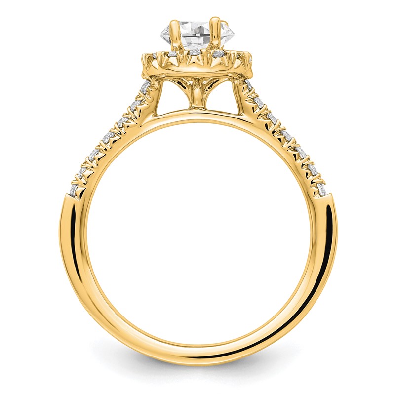 14k 1/3 carat Lab Grown Diamond VS/SI+ G+ 1/2 carat Center Oval Semi Mount Halo Engagement Ring