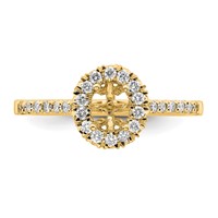 14K Yellow Gold 0.33 Carat Lab Grown Diamond VS SI+ G+ 0.50 Carat Center Oval Semi Mount Halo Engagement Ring view 4