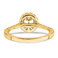 14K Yellow Gold 0.33 Carat Lab Grown Diamond VS SI+ G+ 0.50 Carat Center Oval Semi Mount Halo Engagement Ring view 5