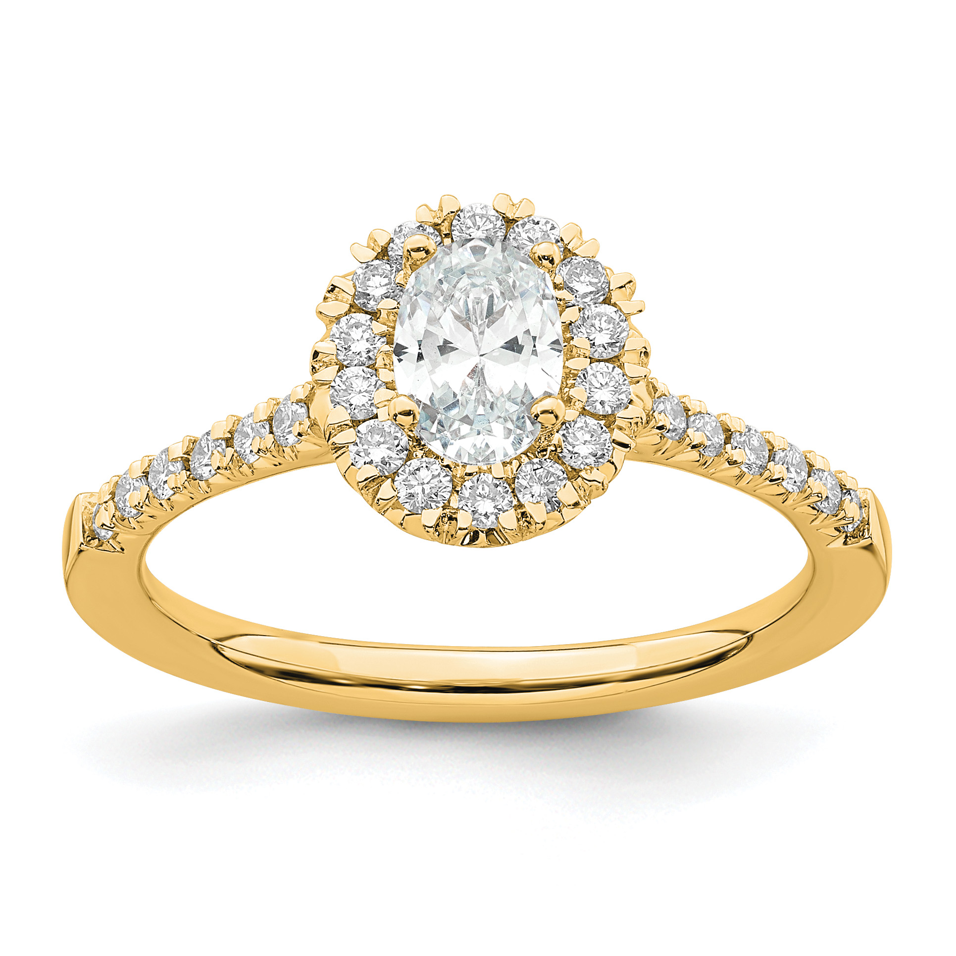 True Origin 14k White Gold 7/8 carat Certified Lab Grown Diamond VS+ F+ Oval Complete Halo Engagement Ring (RM2058E-050-CYLD)