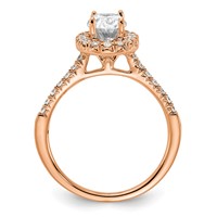 True Origin 14K Rose Gold 1.38 Carat Certified Lab Grown Diamond VS+ F+ Oval Complete Halo Engagement Ring view 2