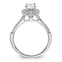 14K White Gold 1.38 Carat Lab Grown Diamond VS SI+ G+ Oval Complete Halo Engagement Ring view 2