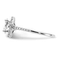 14K White Gold 1.38 Carat Lab Grown Diamond VS SI+ G+ Oval Complete Halo Engagement Ring view 4