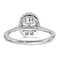 True Origin 14K White Gold 0.38 Carat Lab Grown Diamond VS+ F+ Semi-Mount Oval Halo Engagement Ring view 5