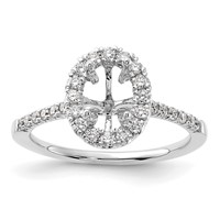 14K White Gold 0.38 Carat Lab Grown Diamond VS SI+ G+ 1 Carat Center Oval Semi Mount Halo Engagement Ring view 4