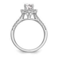 True Origin 14K Rose Gold 0.88 Carat Certified Lab Grown Diamond VS+ F+ Oval Complete Halo Engagement Ring view 2