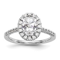 True Origin 14K Rose Gold 0.88 Carat Certified Lab Grown Diamond VS+ F+ Oval Complete Halo Engagement Ring view 1