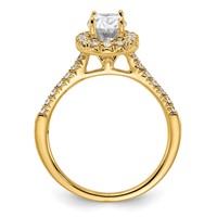 True Origin 14K Yellow Gold 1.38 Carat Certified Lab Grown Diamond VS+ F+ Oval Complete Halo Engagement Ring view 3