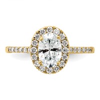 True Origin 14K Yellow Gold 1.38 Carat Certified Lab Grown Diamond VS+ F+ Oval Complete Halo Engagement Ring view 5