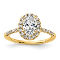 True Origin 14K Yellow Gold 1.38 Carat Certified Lab Grown Diamond VS+ F+ Oval Complete Halo Engagement Ring view 1